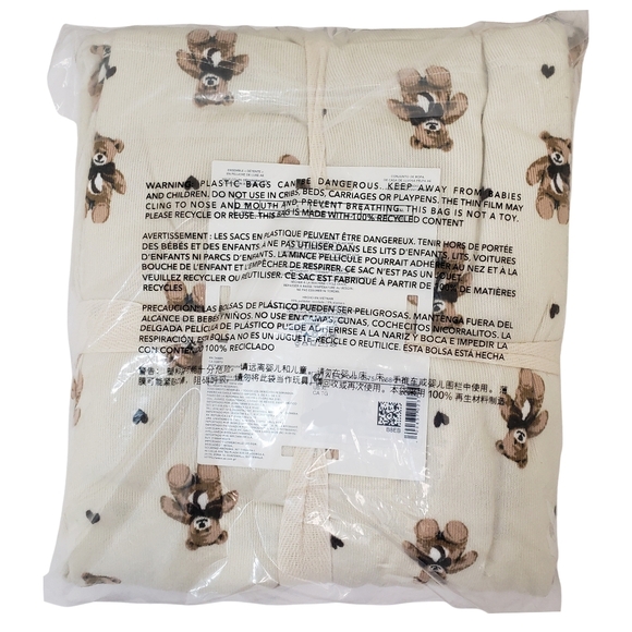 AMERICAN EAGLE Pajama Set Women Teddy Bears Luxe Plush Long-Sleeve & Pant NWT - Picture 2 of 2